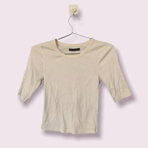 Abercrombie White 3/4 Sleeve Top